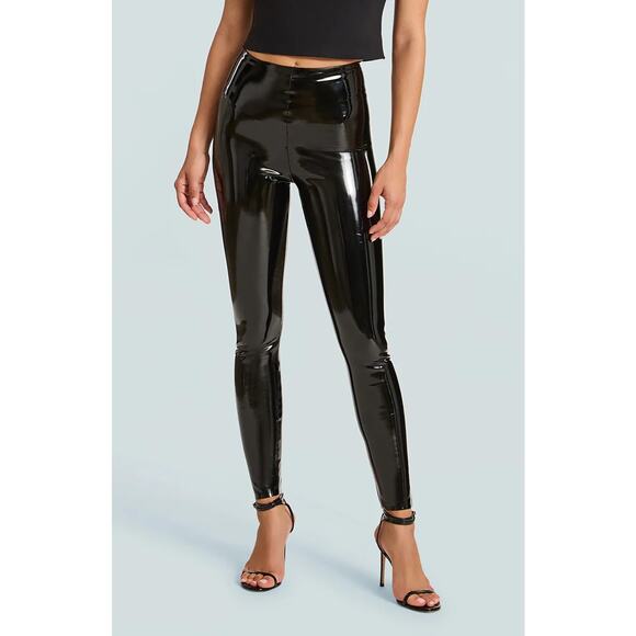 Commando Pants - Commando Faux Patent Leather Black Legging Size Small Liquid Shine Latex NEW